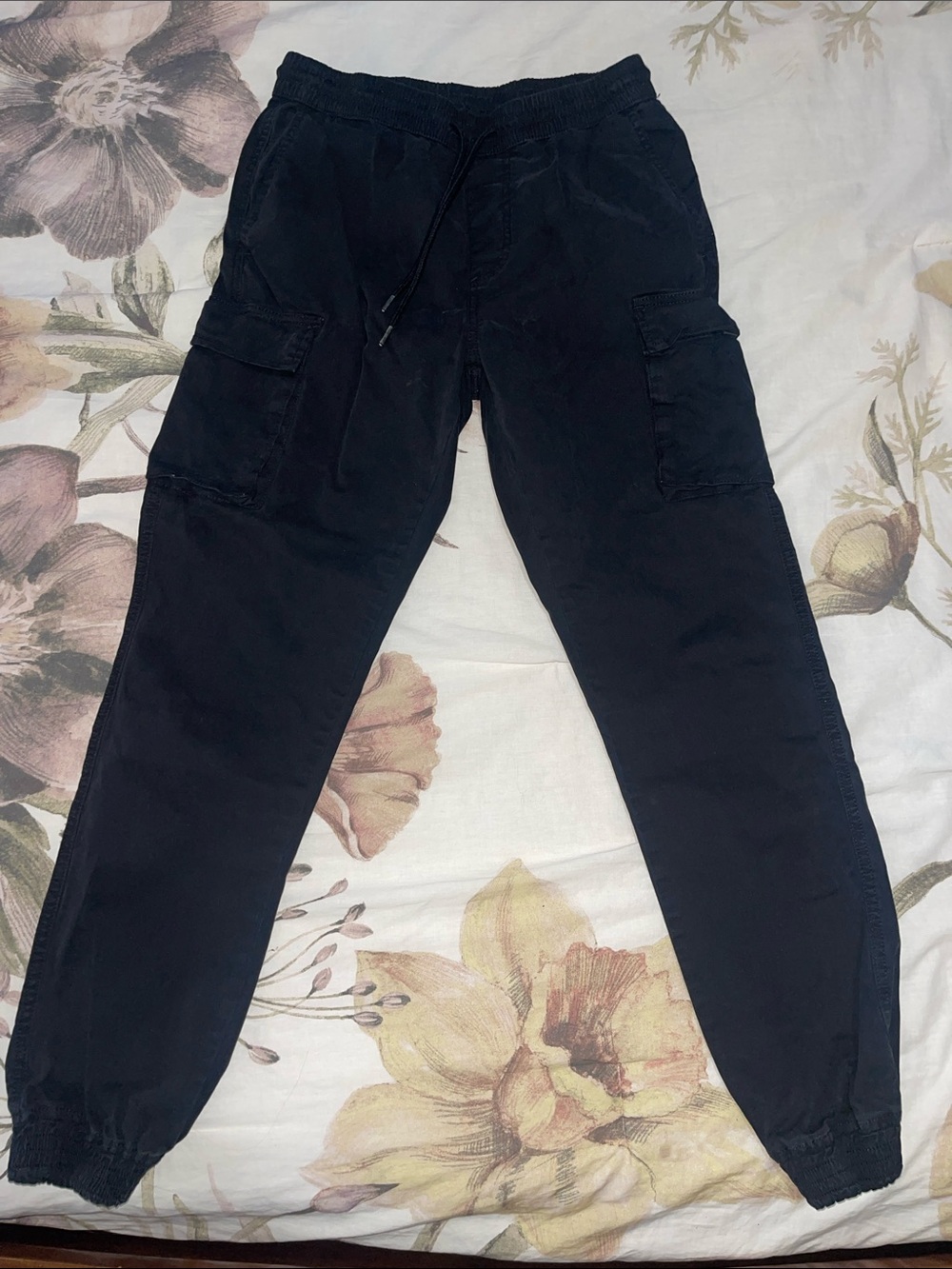 Sun + Stone Men's Black Cargo Joggers with Drawstring